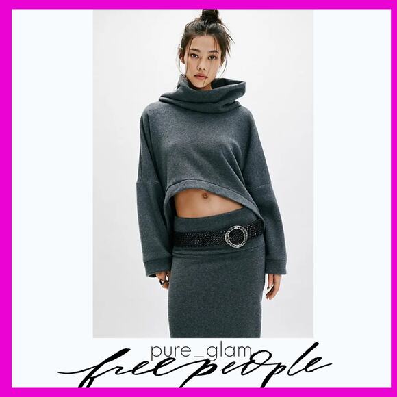 Free People sweater set top and midi skirt - Picture 1 of 5